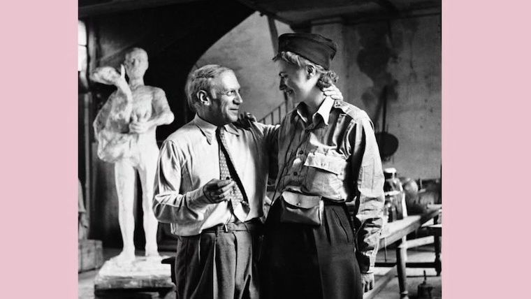 Picasso and Lee Miller in his studio, Liberation of Paris, Rue des Grands-Augustins, Paris, France 1944 by Lee Miller