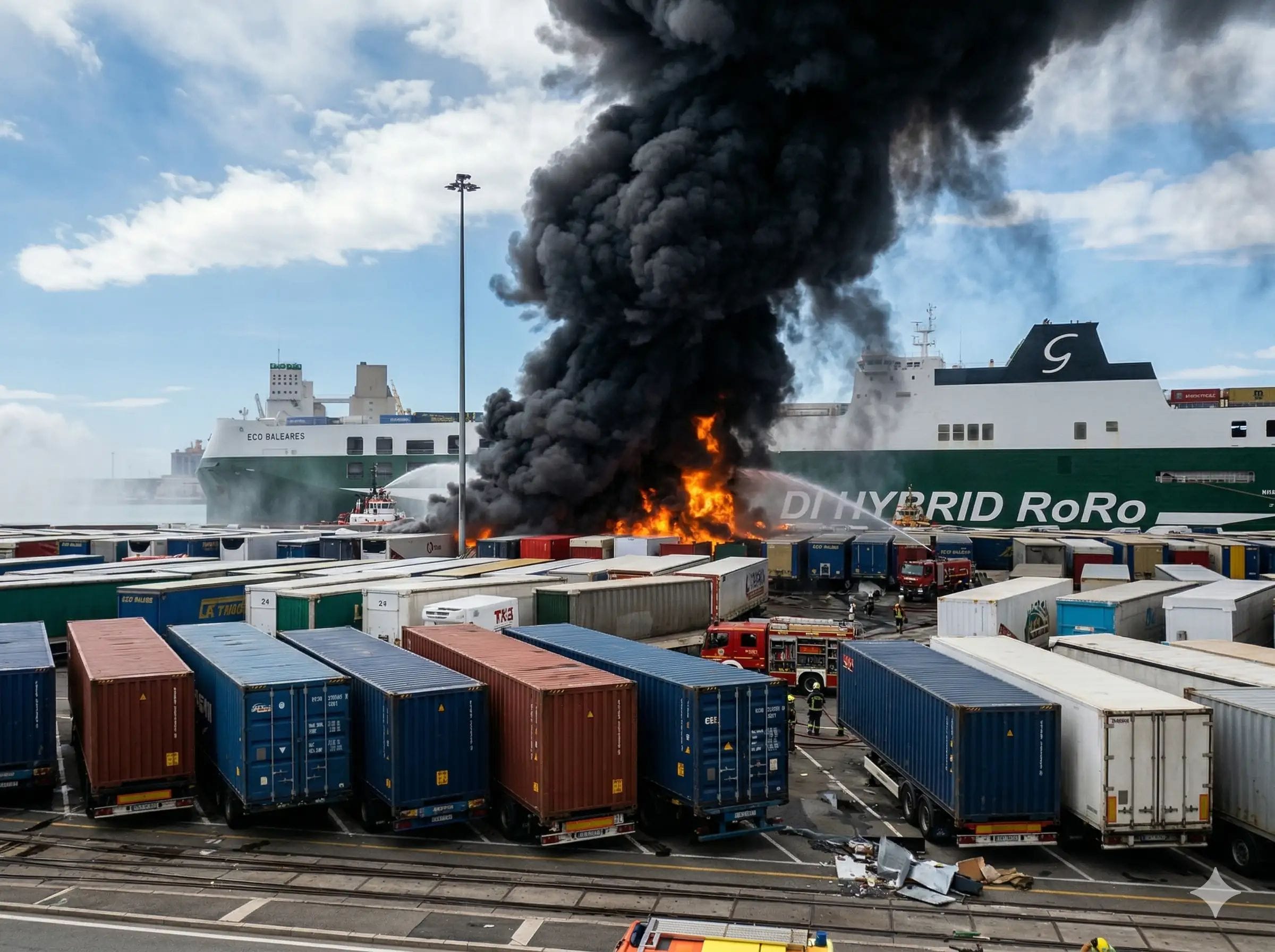 Barcelona activa la prealerta Procicat tras un incendio en un camión del puerto