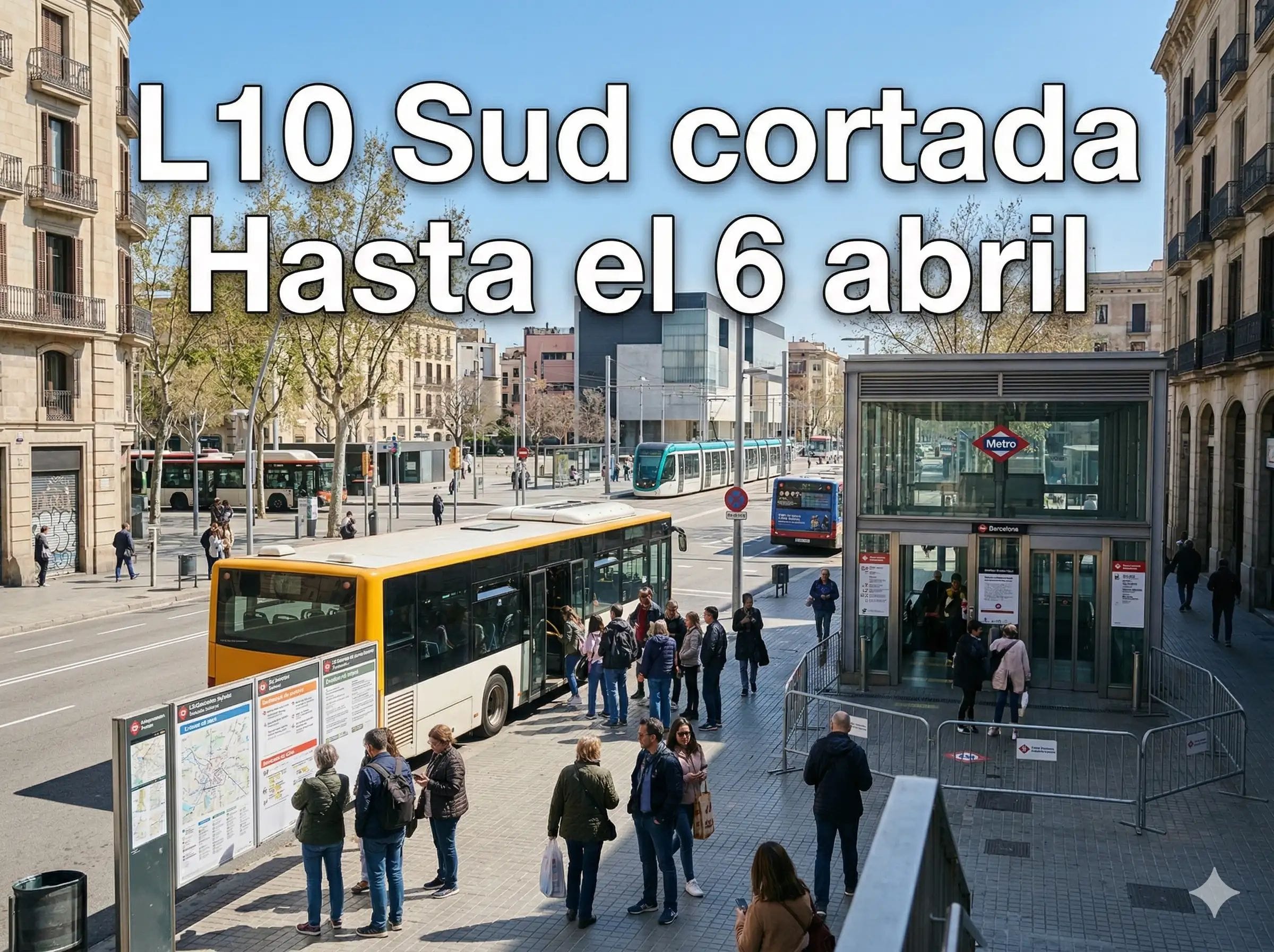 Barcelona corta la L10 Sud en Semana Santa y activa buses especiales hasta el 6 de abril