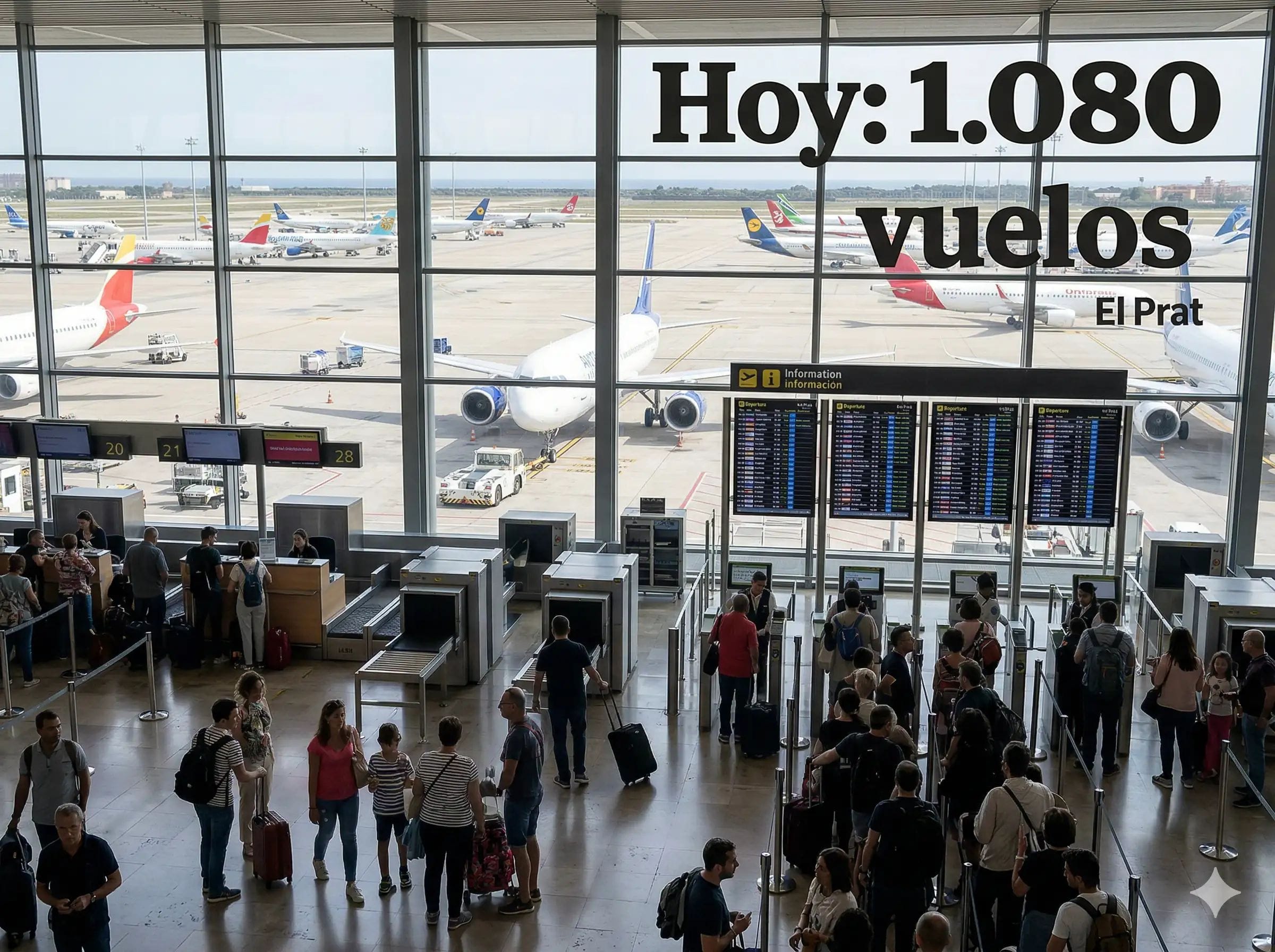 Barcelona-El Prat afronta hoy 1.080 vuelos en su jornada más intensa de la Semana Santa