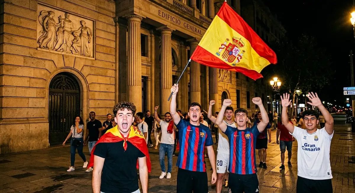 La victoria de España llena el Fòrum y el centro de Barcelona