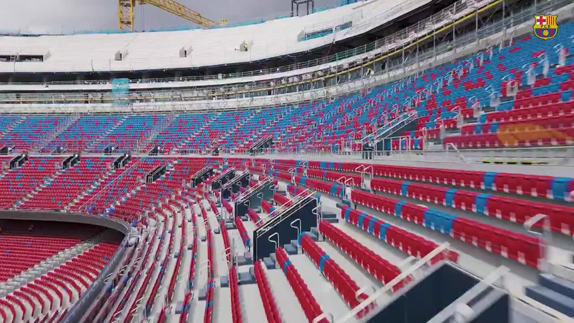 Camp Nou: tercera gradería lista para 62.000 fans (video en directo)