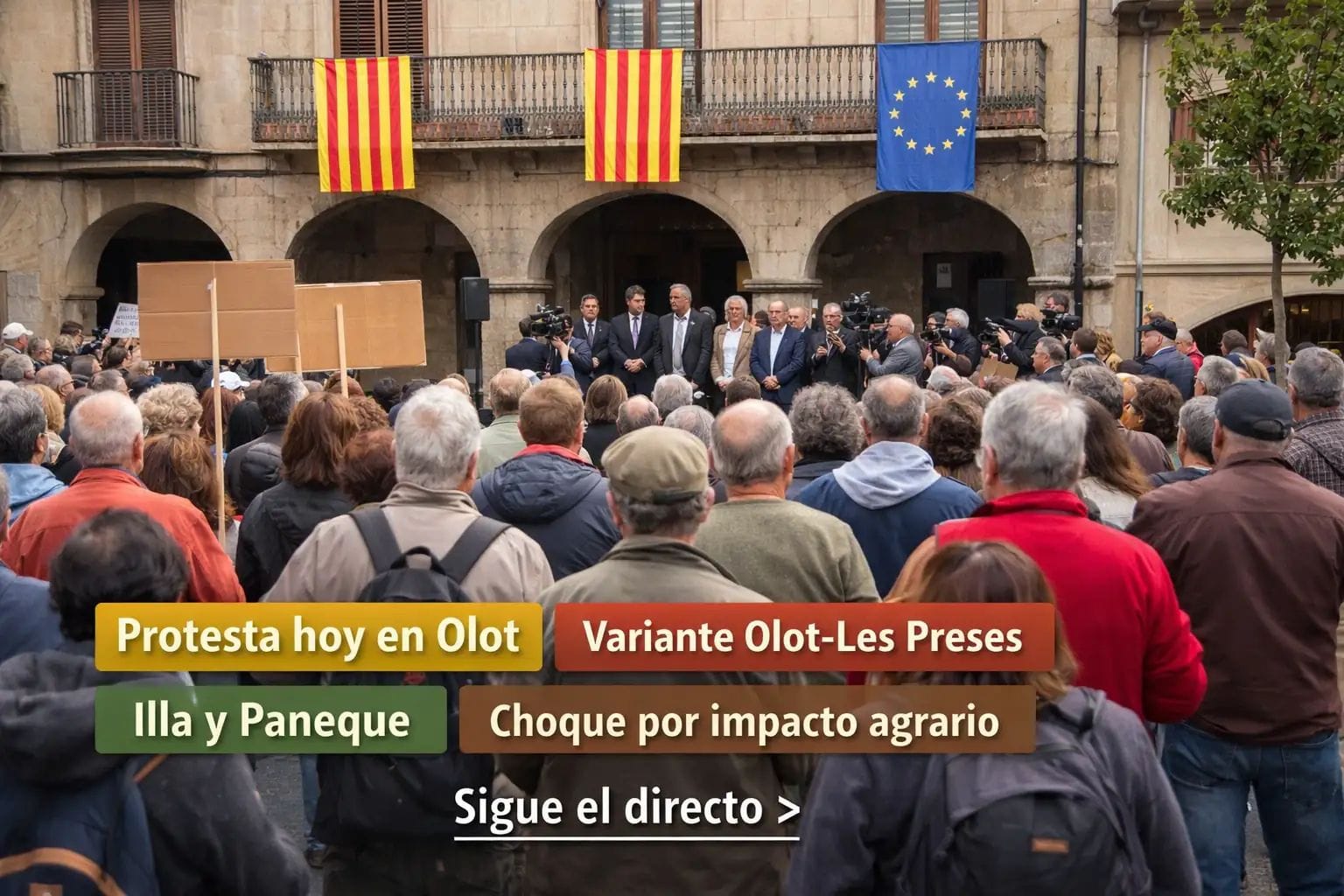 Olot protesta contra la variante mientras Illa presenta un proyecto de 470 millones para conectar Olot y Les Preses