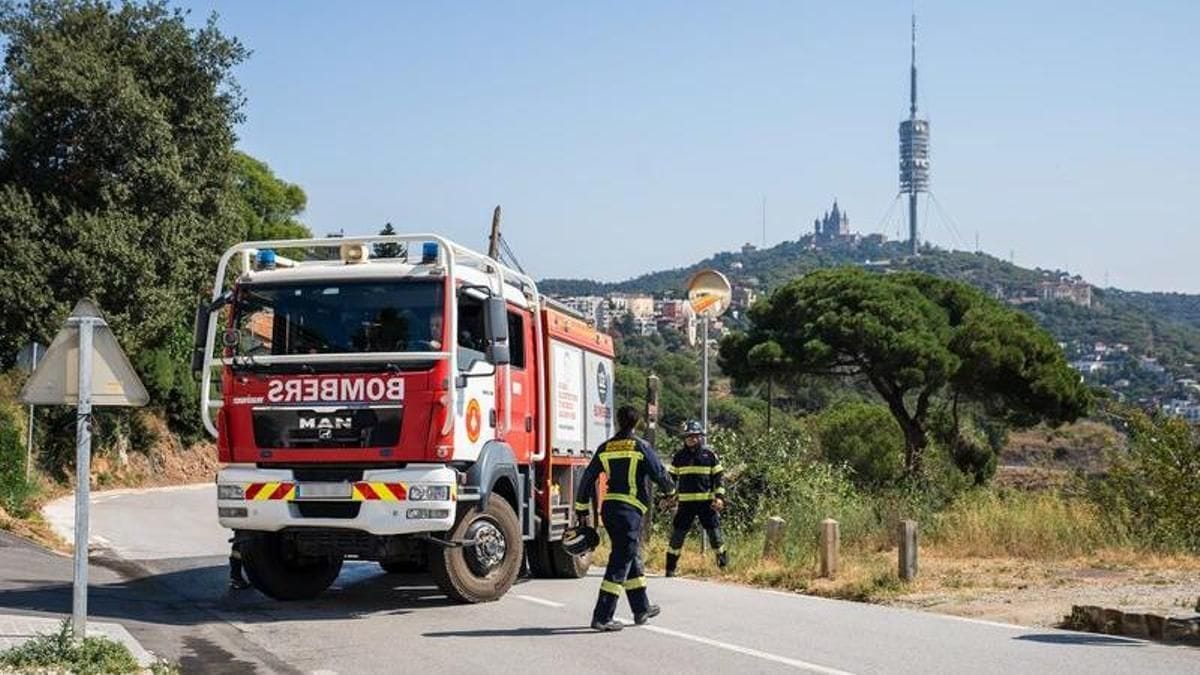 Bomberos de Barcelona durante la campaña forestal en Collserola