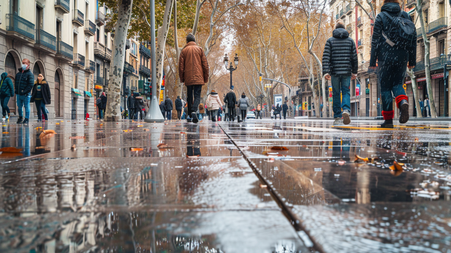 Barcelona prueba baldosas ecológicas en Gran Via para transformar sus aceras