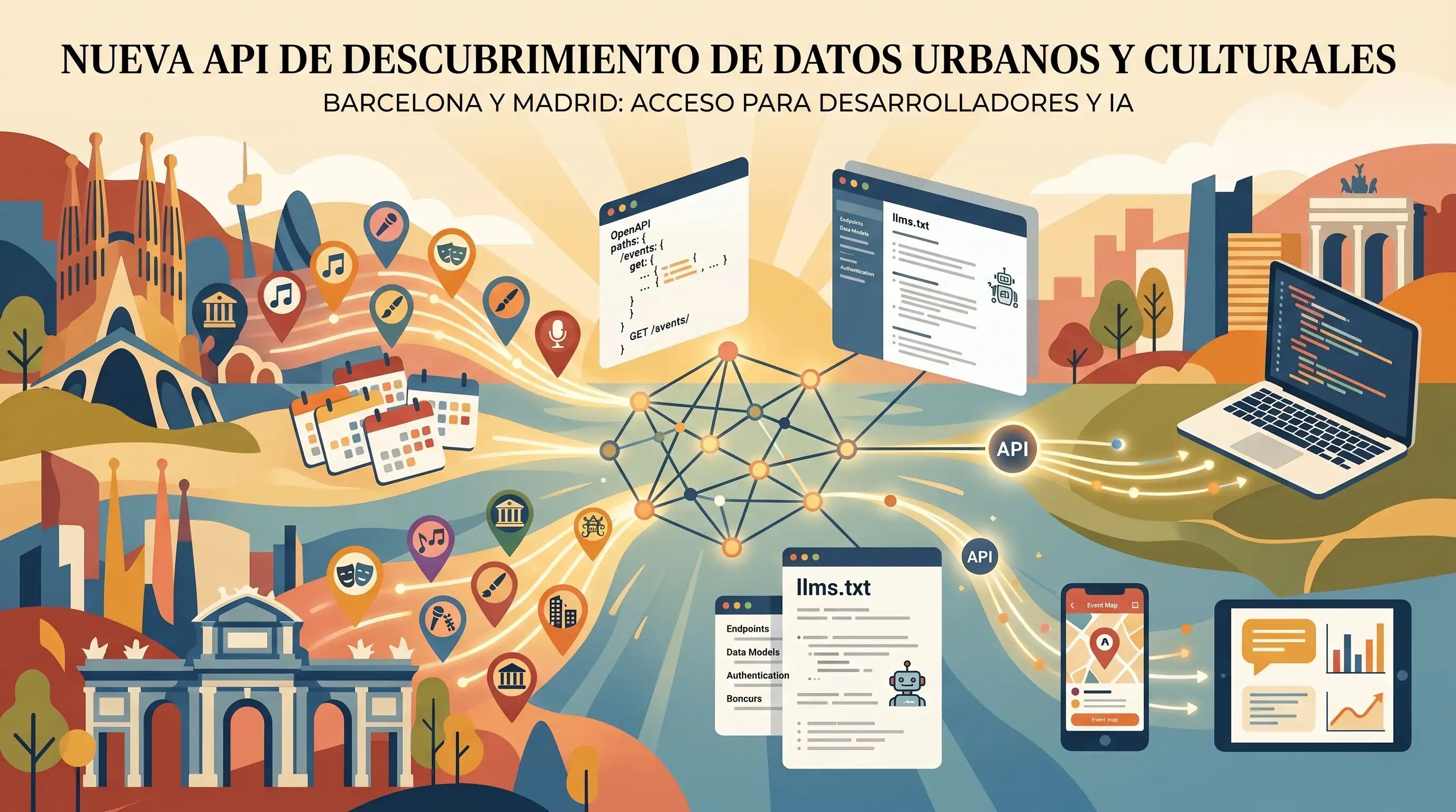 DondeGo lanza su capa pública de descubrimiento API para eventos, lugares y noticias de Barcelona y Madrid