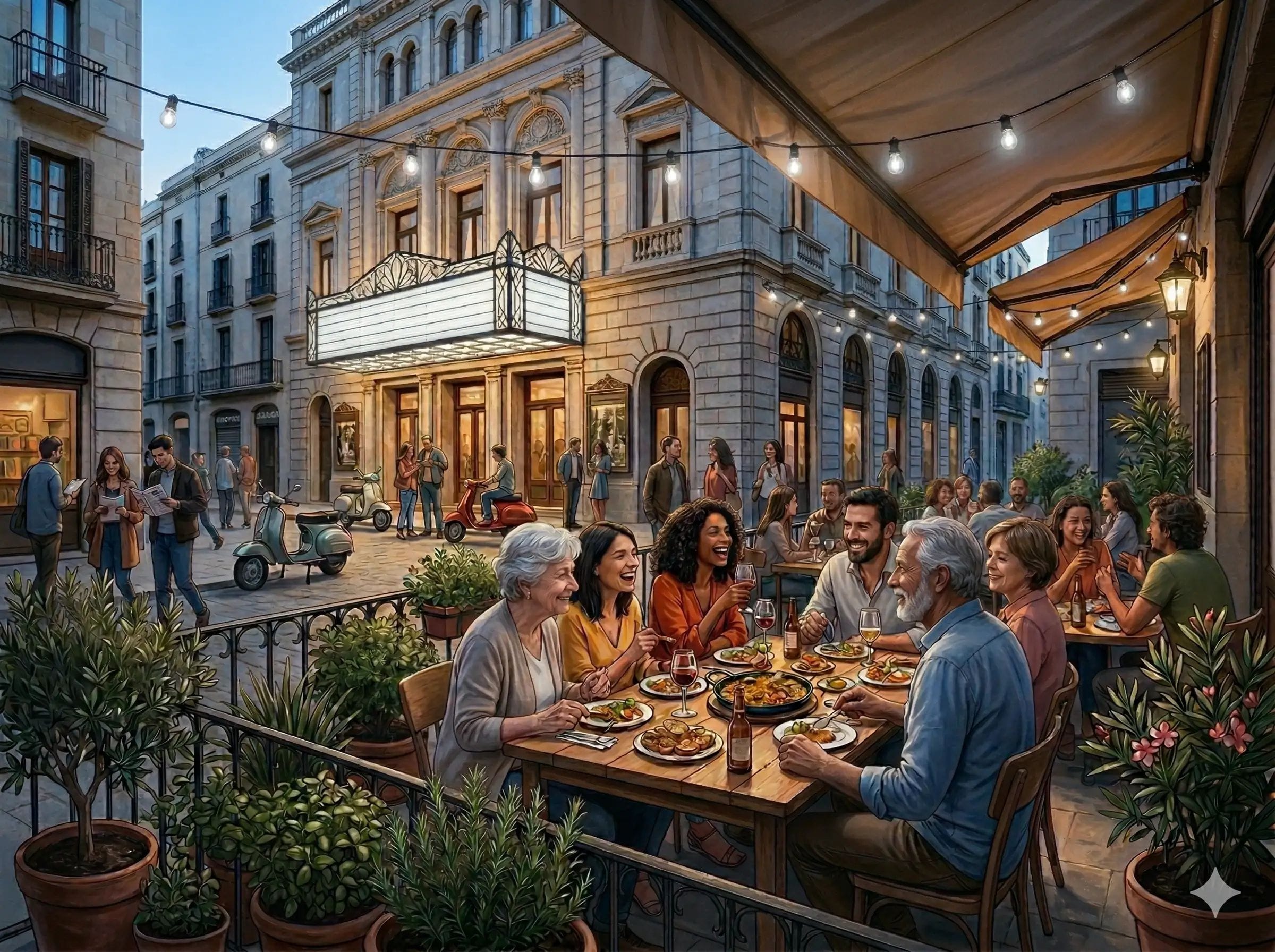On menjar a prop de cinemes, teatres i museus de Barcelona