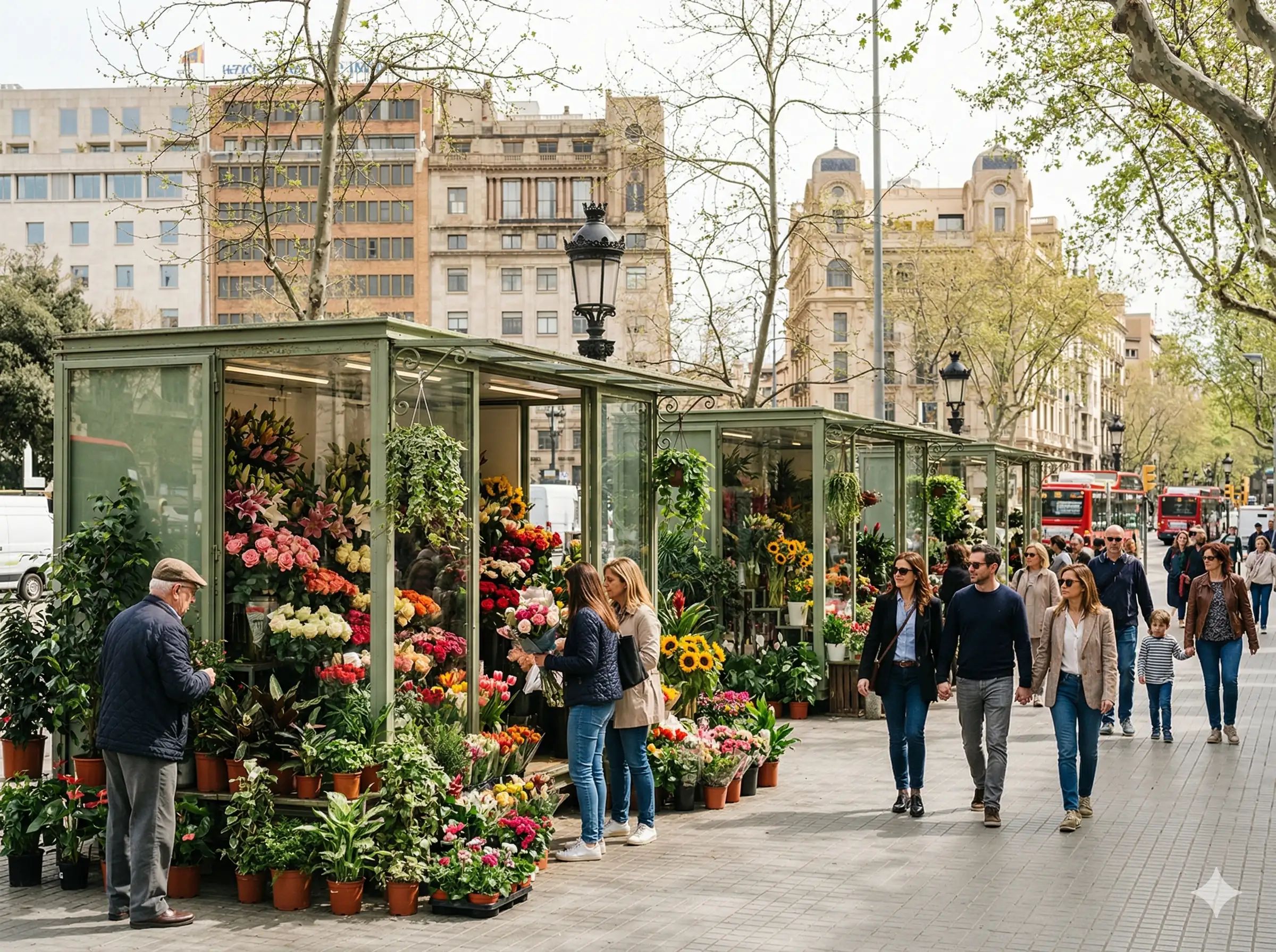 Barcelona trasllada a plaça Catalunya els emblemàtics quioscos de flors de la Rambla per les obres
