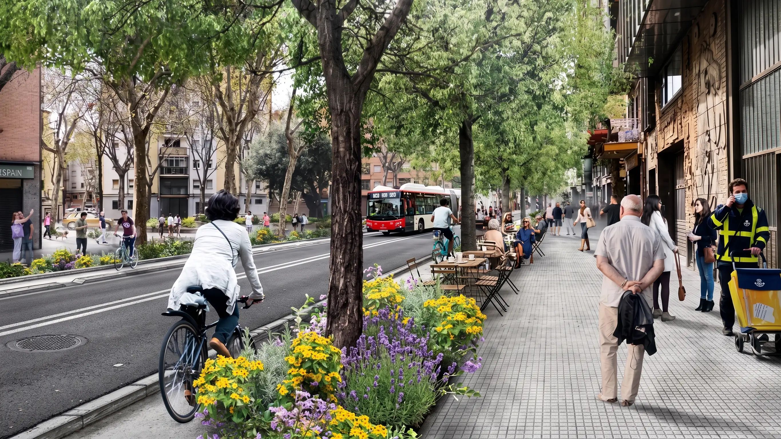 Cinco líneas de autobús cambian su ruta por las obras de Alfons XIII en Badalona