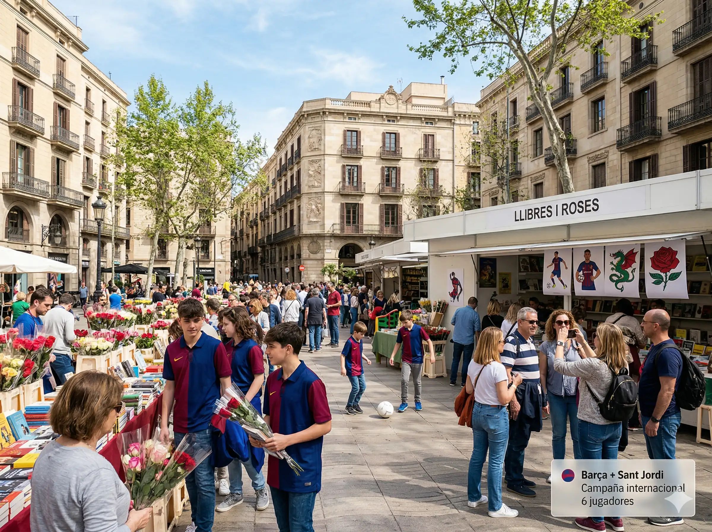 Barcelona y el Barça se alían para promocionar Sant Jordi