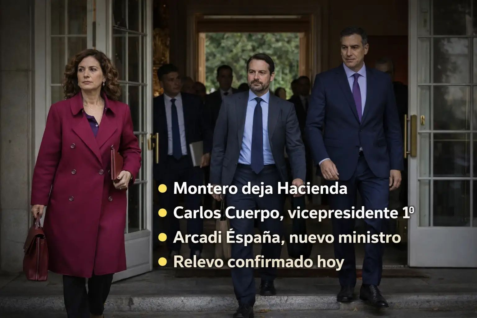 Pedro Sánchez ha remodelado el área económica del Gobierno tras la salida de María Jesús Montero: Carlos Cuerpo será vicepresidente primero y Arcadi España asumirá Hacienda en plena cuenta atrás hacia las andaluzas.