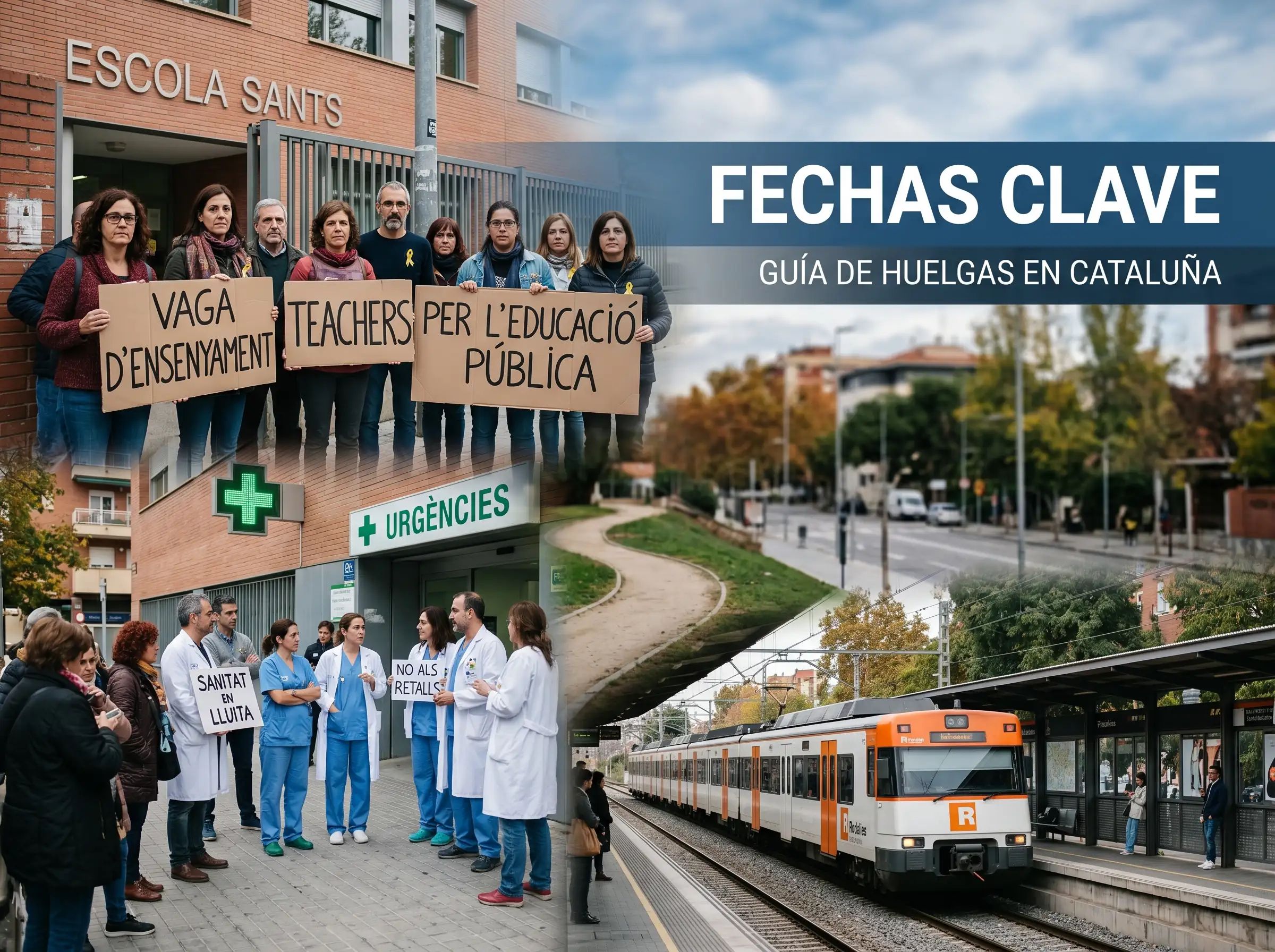 Catalunya afronta un final de curso caliente: huelgas en educación, sanidad y Rodalies
