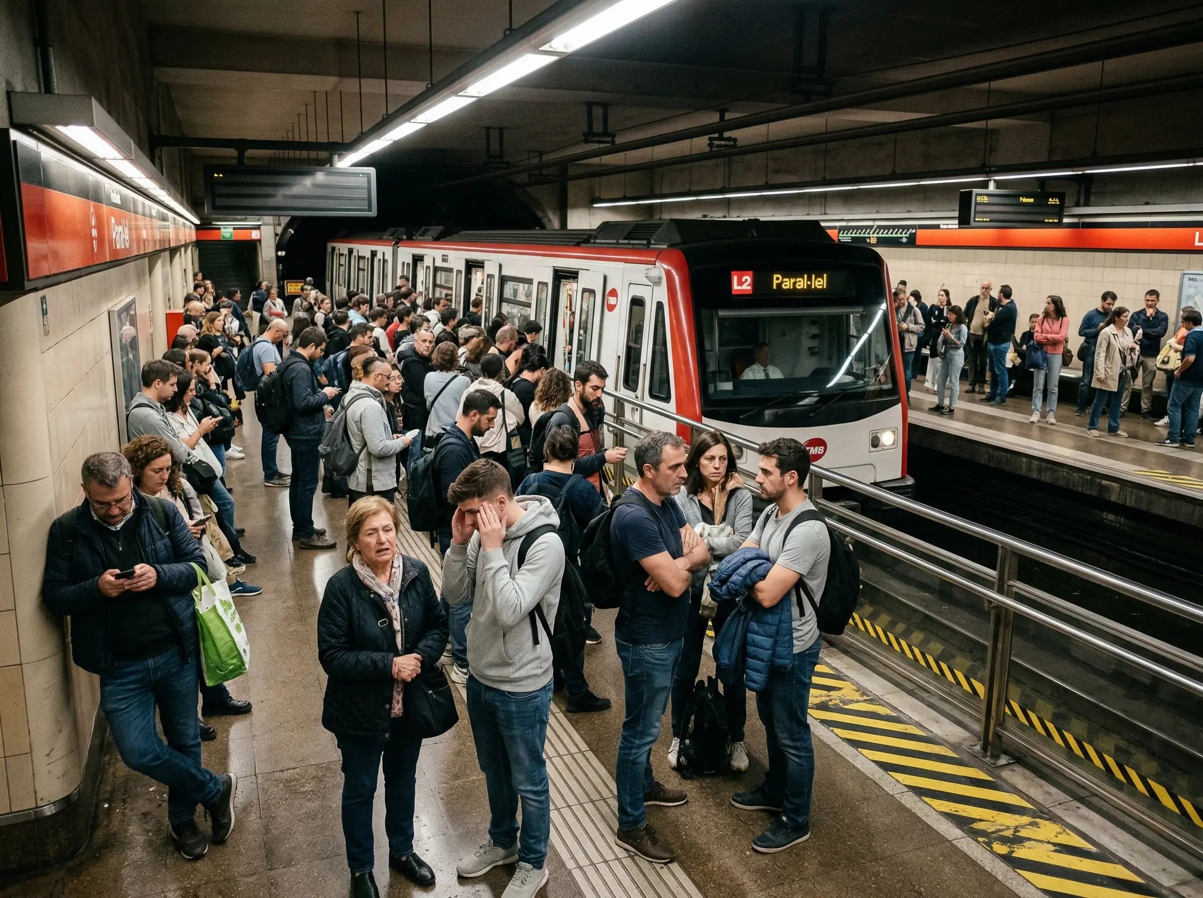 Un fallo de señalización corta la L2 de Barcelona durante dos horas en plena hora punta