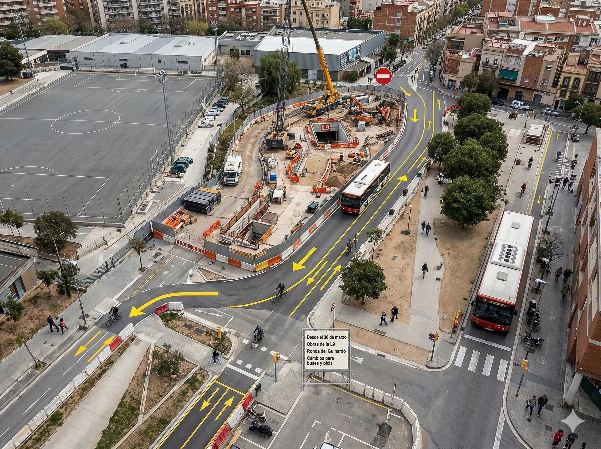 Barcelona corta y reorganiza la ronda del Guinardó desde el 30 de marzo por las obras de la L9
