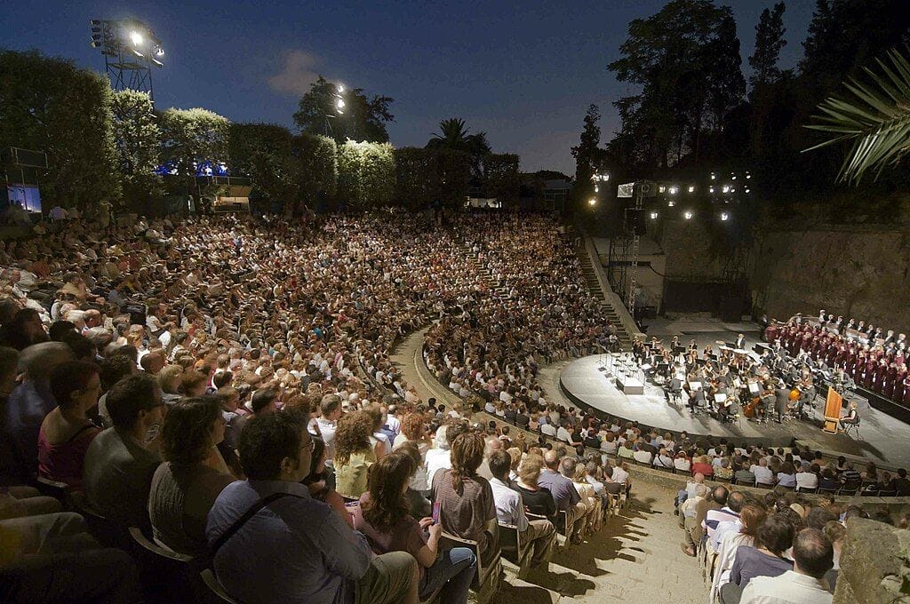 Teatre Grec a l'aire lliure al Parc de Montjuïc