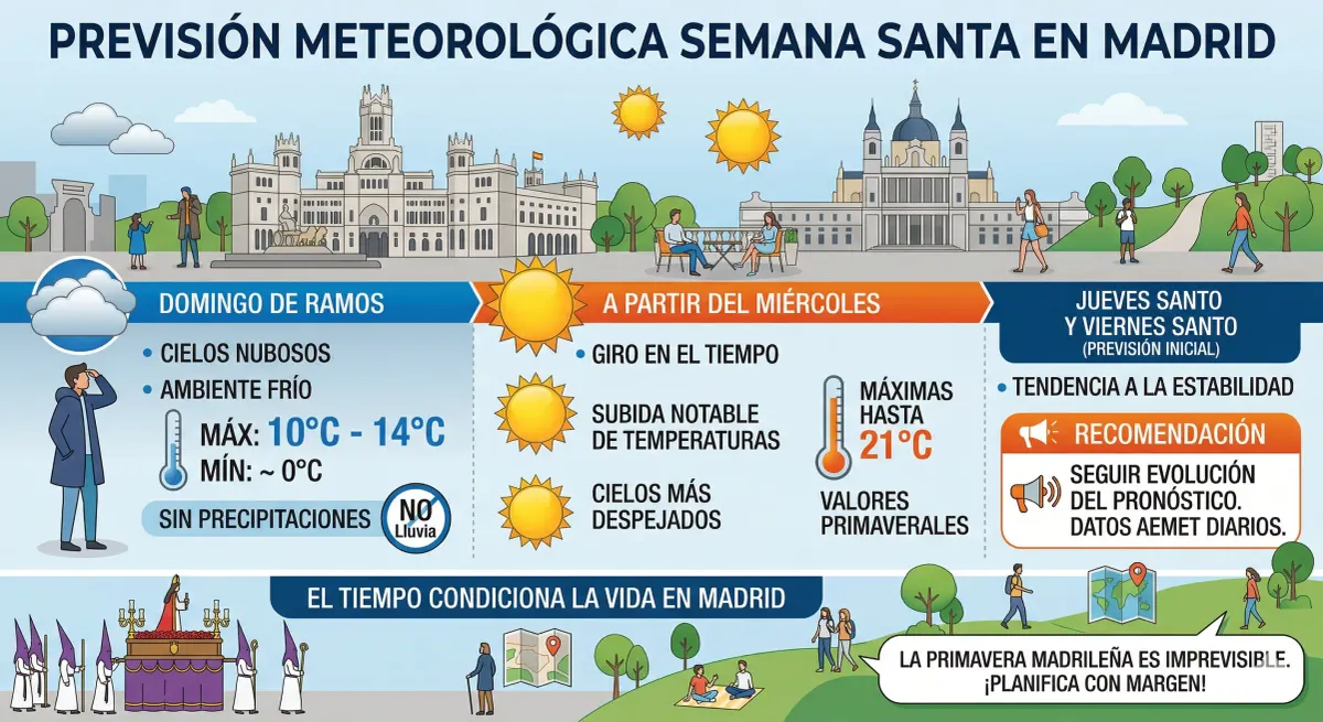 Madrid espera una Semana Santa estable con subida de temperaturas