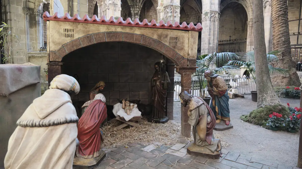 El pesebre de la Catedral en Barcelona