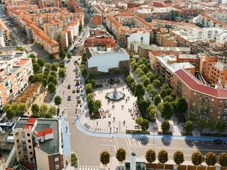 La plaza de Oporto ganará árboles, aceras más amplias y una nueva fuente con obras hasta 2027