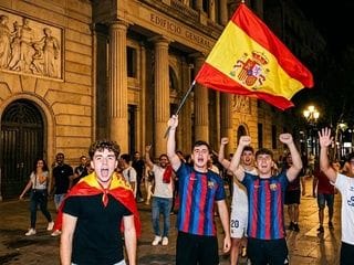 La victoria de España llena el Fòrum y el centro de Barcelona