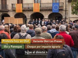 Olot protesta contra la variante mientras Illa presenta un proyecto de 470 millones para conectar Olot y Les Preses