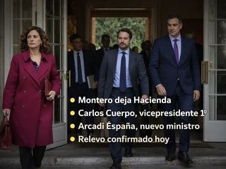 Sánchez releva a Montero y nombra a Carlos Cuerpo vicepresidente primero y a Arcadi España en Hacienda