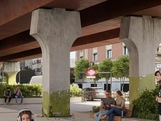 Puente de Vallecas ganará zonas verdes y espacio para peatones bajo el scalextric