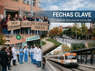 Catalunya afronta un final de curso caliente: huelgas en educación, sanidad y Rodalies