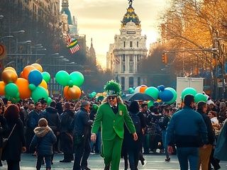 El desfile de San Patricio corta Gran Vía y llena el centro de Madrid de verde