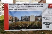  Cartel que expone un proyecto vecinal medioambiental en Carabanchel