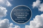  Una placa en memoria de Carmen de Mairena