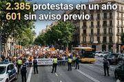  Barcelona suma 2.385 protestas en un año y más de 600 no se comunicaron a las autoridades