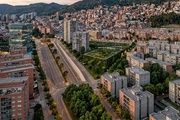  Visualización del polideportivo y edificios residenciales